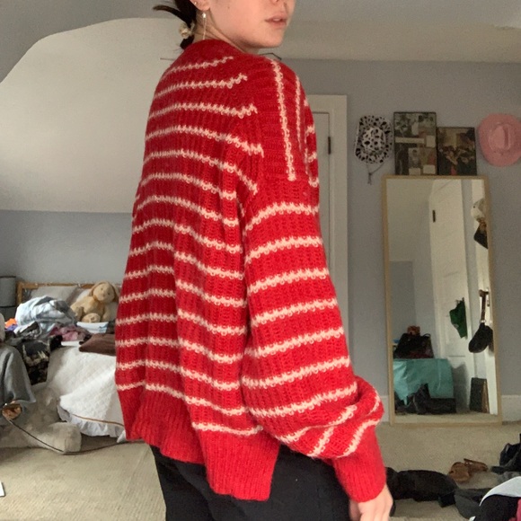 Allsaints Renne red/peach stripe sweater/jumper— brand new with tags! - Picture 6 of 7